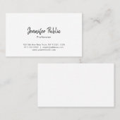 Carte De Visite Modèle blanc élégant professionnel simple moderne (Devant / Derrière)