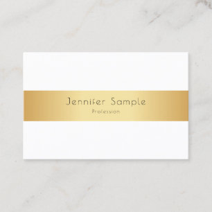 Carte De Visite Modèle blanc Faux Gold