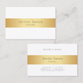 Carte De Visite Modèle blanc Faux Gold (Devant / Derrière)