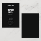 Carte De Visite Modèle blanc noir moderne élégant de Minimalistic (Devant / Derrière)
