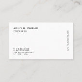 Carte De Visite Modèle blanc noir professionnel personnalisé (Dos)