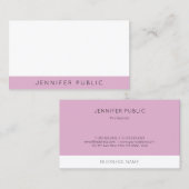 Carte De Visite Modèle blanc violet élégant moderne créatif (Devant / Derrière)