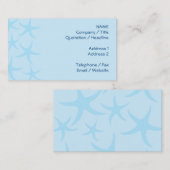 Carte De Visite Modèle bleu-clair d'étoiles de mer (Devant / Derrière)