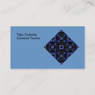 Carte De Visite Modèle bleu de coutume d'art de kaléidoscope de