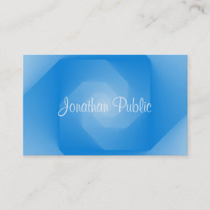 Carte De Visite Modèle Bleu Professionnel Texte Manuscrit Script