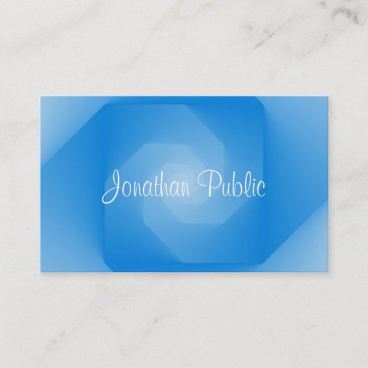 Carte De Visite Modèle Bleu Professionnel Texte Manuscrit Script (Devant)