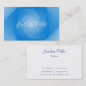 Carte De Visite Modèle Bleu Professionnel Texte Manuscrit Script (Devant / Derrière)