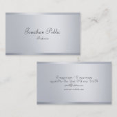 Carte De Visite Modèle Calligraphié élégant Faux Argent moderne (Devant / Derrière)