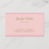 Carte De Visite Modèle Calligraphié moderne Pink Gold Script (Dos)