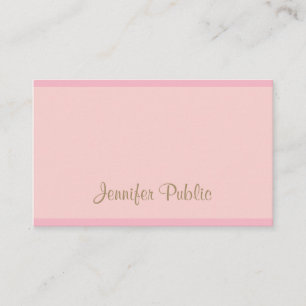 Carte De Visite Modèle Calligraphié moderne Pink Gold Script