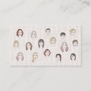 Carte De Visite Modèle cheveux couleurs salon maquillage styliste