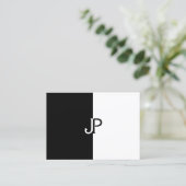 Carte De Visite Modèle chic de monogramme personnalisé moderne noi (Debout devant)