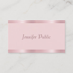 Carte De Visite Modèle chic moderne or rose écriture manuscrite