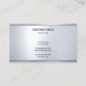 Carte De Visite Modèle chic simple de sembler métallique argenté (Dos)