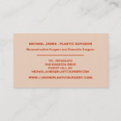 Carte De Visite Modèle classique, Chirurgien plastique, Chirurgie  (Dos)