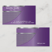 Carte De Visite Modèle conçu élégant pourpre de la maille | en (Devant / Derrière)