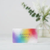 Carte De Visite Modèle couleur arc-en-ciel moderne personnalisé (Debout devant)