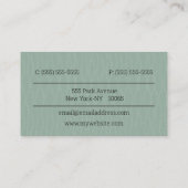 Carte De Visite Modèle CPA vert et argent (Dos)