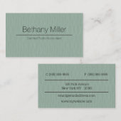 Carte De Visite Modèle CPA vert et argent (Devant / Derrière)