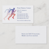 Carte De Visite Modèle d'affaires Blue Runner Fitness (Devant / Derrière)