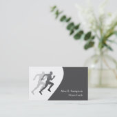Carte De Visite Modèle d'affaires de l'entraîneur de course gris (Debout devant)