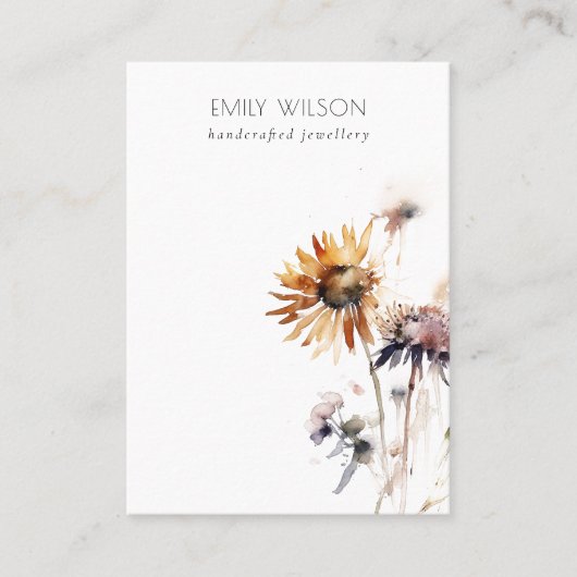 Carte De Visite Modèle d'affichage Boho Fleur sauvage sec vierge b (Devant)