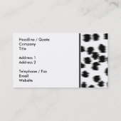 Carte De Visite Modèle dalmatien noir et blanc d'impression (Dos)