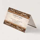 Carte De Visite Modèle Damas Brown Et Beige (Dos)