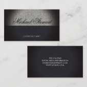 Carte De Visite Modèle Damas classique cuir noir (Devant / Derrière)