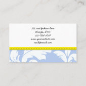 Carte De Visite Modèle Damas, Damas bleu, Damas français (Dos)