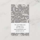 Carte De Visite Modèle Damas, Damas gris, Damas français (Dos)