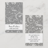 Carte De Visite Modèle Damas, Damas gris, Damas français (Devant / Derrière)