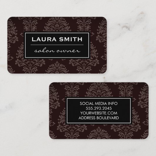 Carte De Visite Modèle Damask classique (Devant / Derrière)