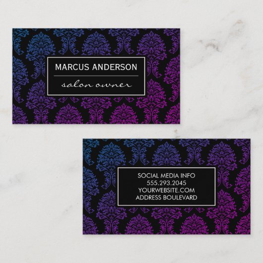 Carte De Visite Modèle Damask classique (Devant / Derrière)