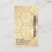 Carte De Visite Modèle Damask | Géométrique Gold Foil (Dos)
