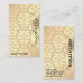 Carte De Visite Modèle Damask | Géométrique Gold Foil (Devant / Derrière)