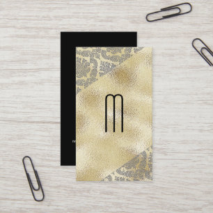 Carte De Visite Modèle Damask   Gold Foil