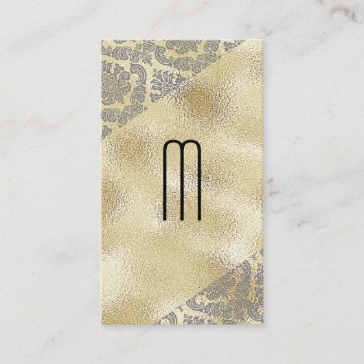 Carte De Visite Modèle Damask | Gold Foil (Devant)