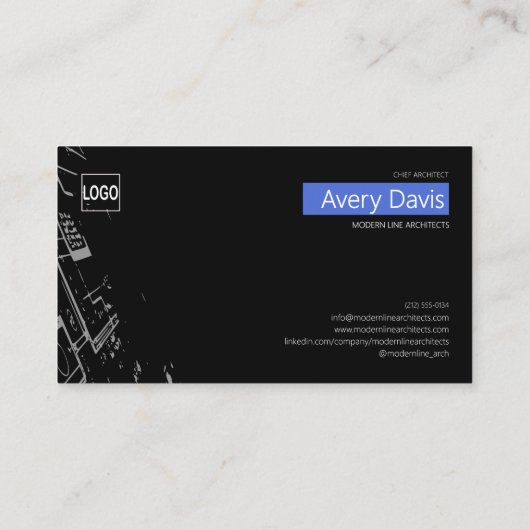 Carte De Visite Modèle d'architecture moderne à deux faces (Dos)