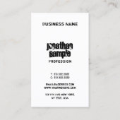 Carte De Visite Modèle d'art Abstrait moderne texte désorganisé (Dos)