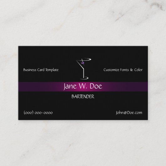 Carte De Visite Modèle de barman Mixology (Devant)