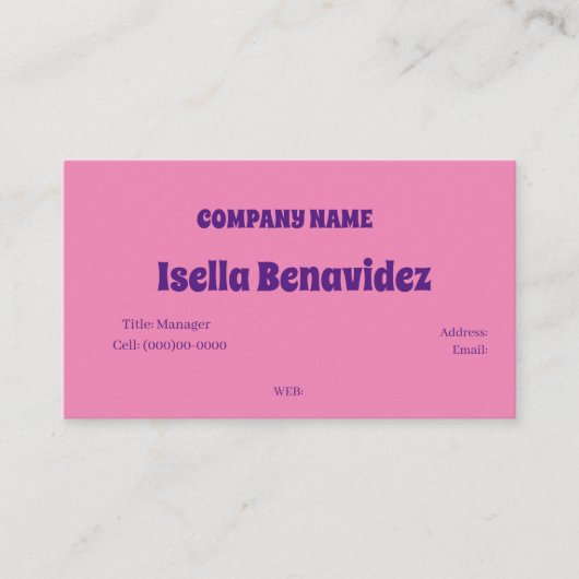 CARTE DE VISITE MODÈLE DE BASE (Devant)
