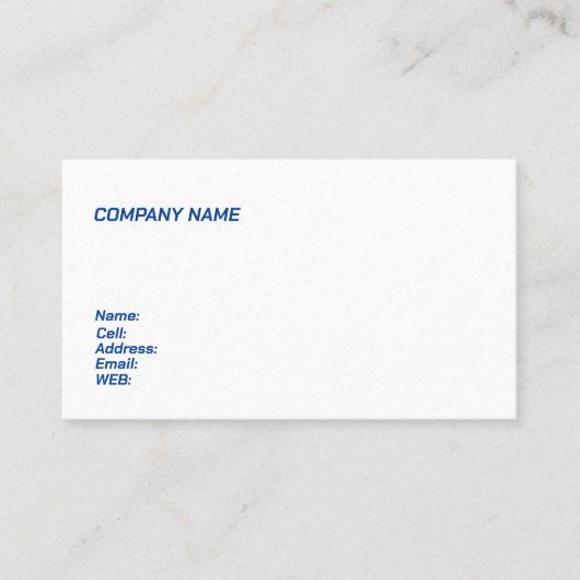 CARTE DE VISITE MODÈLE DE BASE (Devant)
