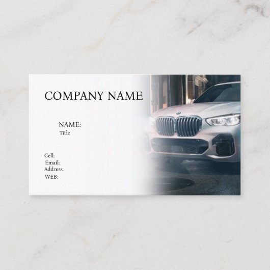 CARTE DE VISITE MODÈLE DE BASE entreprise (Devant)