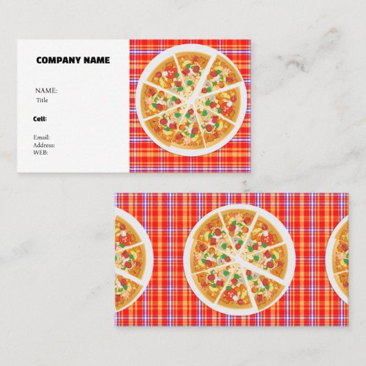 CARTE DE VISITE MODÈLE DE BASE PIZZA (Devant / Derrière)