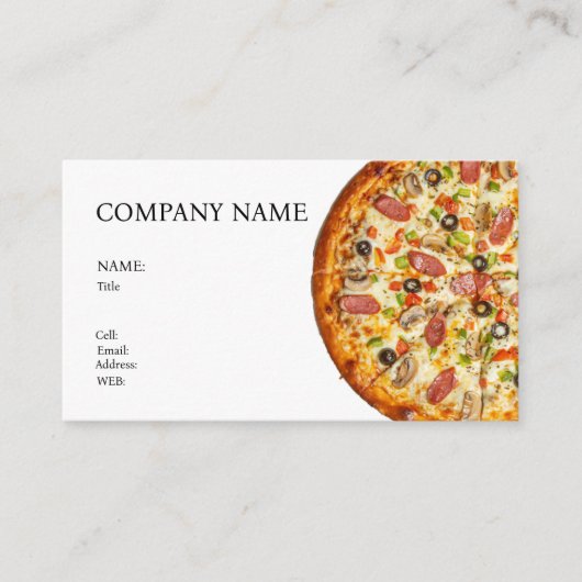 CARTE DE VISITE MODÈLE DE BASE PIZZA (Devant)
