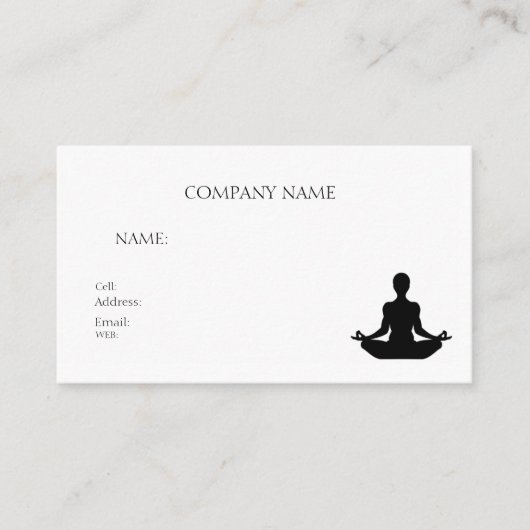 CARTE DE VISITE MODÈLE DE BASE yoga (Devant)