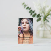 Carte De Visite Modèle de cadre noir moderne acteur modèle chanteu (Debout devant)