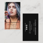 Carte De Visite Modèle de cadre noir moderne acteur modèle chanteu (Devant / Derrière)