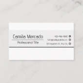 Carte De Visite Modèle de cadre simple gris blanc (Devant)